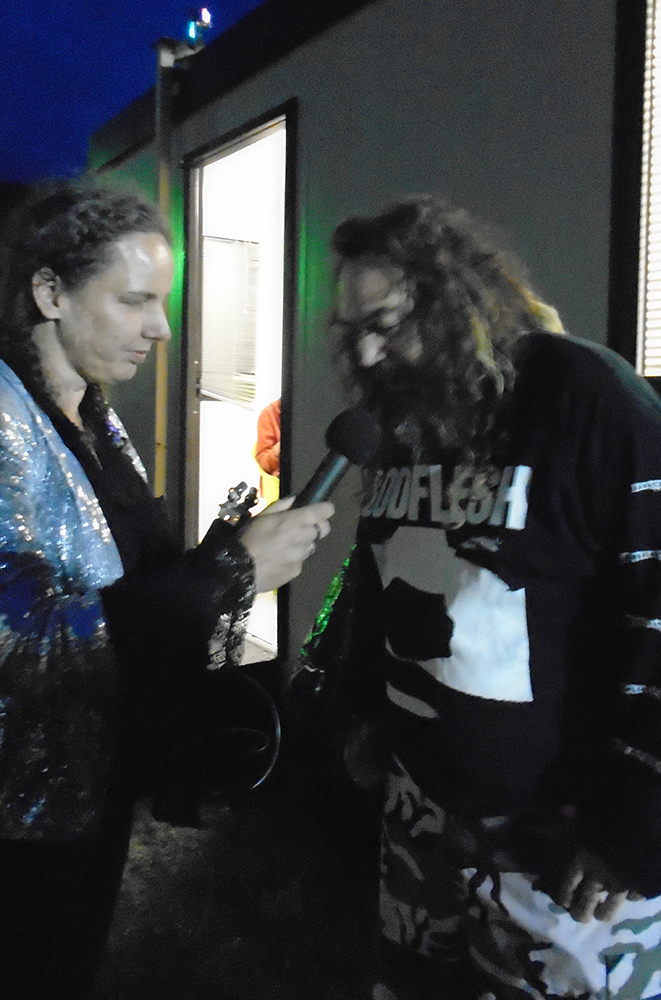 Julie Cottrell interviewing Max Cavalera from Soulfly at Boomtown Festival 2018 Julie Cottrell interviewing Max Cavalera from Soulfly at Boomtown Festival 2018