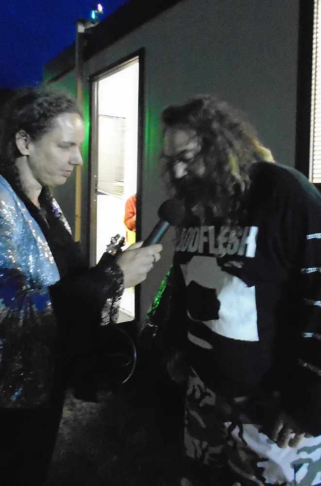 Julie Cottrell interviewing Max Cavalera from Soulfly at Boomtown Festival 2018 Julie Cottrell interviewing Max Cavalera from Soulfly at Boomtown Festival 2018