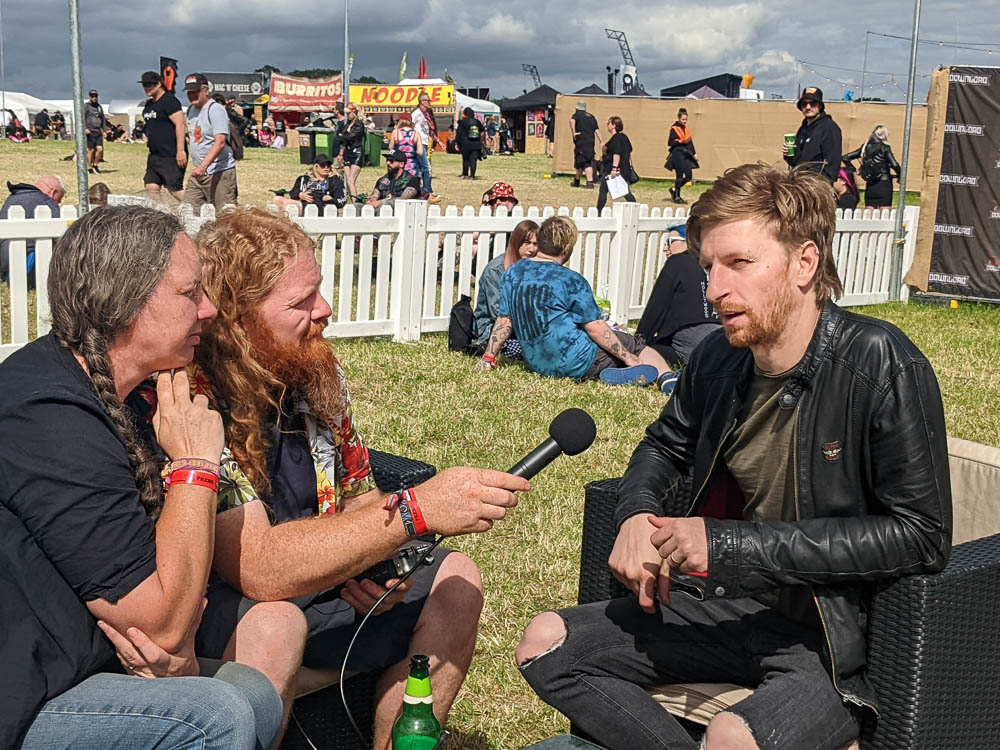 Stewart Ireland and Julie Cottrell with Massive Wagons at Download Festival 2022 Stewart Ireland and Julie Cottrell with Massive Wagons at Download Festival 2022