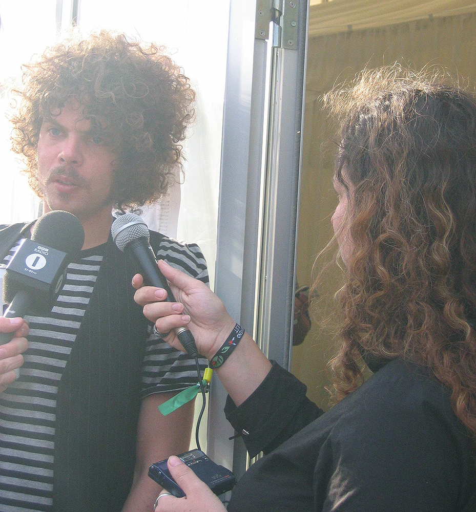 Julie Cottrell interviewing Wolfmother at Reading Festival 2006 Julie Cottrell interviewing Wolfmother at Reading Festival 2006