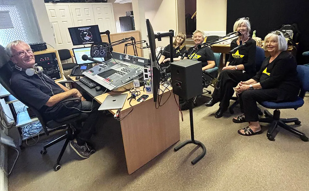 The Alton Rock Choir in the Wey Valley Radio studio Alton Classic Car Show 2026 The Alton Rock Choir in the Wey Valley Radio studio Alton Classic Car Show 2026