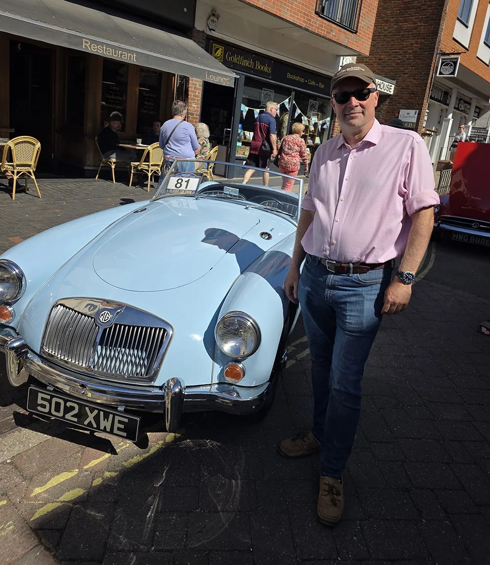 Car owner Duncan at the Alton Classic Car Show just before his interview on Wey Valley Radio Car owner Duncan at the Alton Classic Car Show just before his interview on Wey Valley Radio