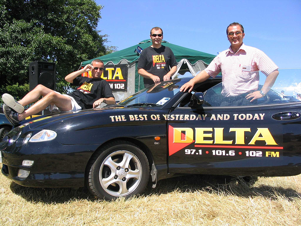 l-r Bill Sheldrake, David Way and Andy Wise with the Delta car