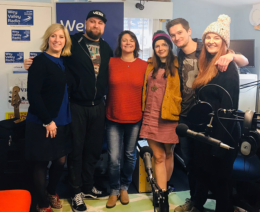 Mel Montagnon with local band Brave Rival at the studios at Alton Assembly Rooms