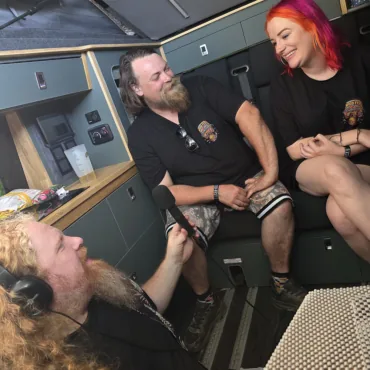 Stewart Ireland from The Playlist interviewing Tom and Lili the organisers of Woodfest 2026